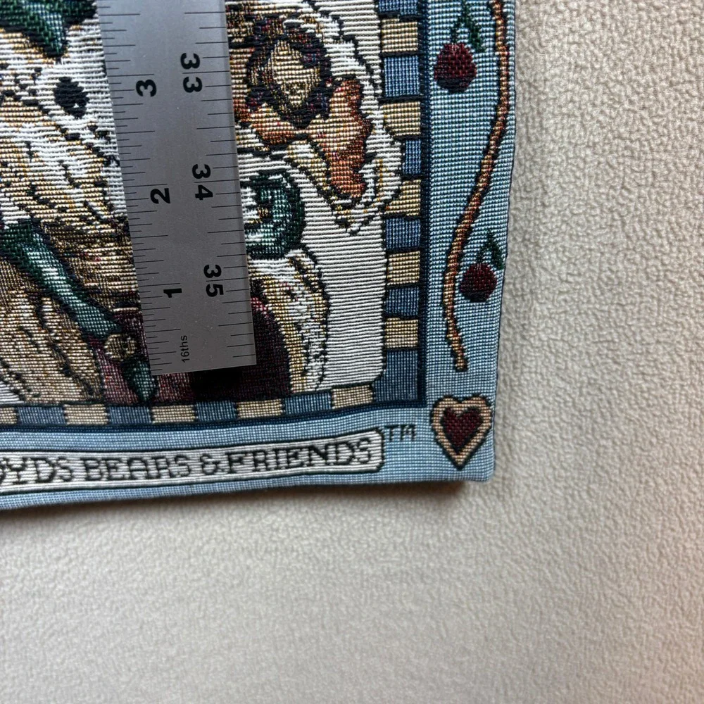 Boyds Bears & Friends Life Is A Picnic Tapestry Bell Pull Wall Hanging 1996 8x38